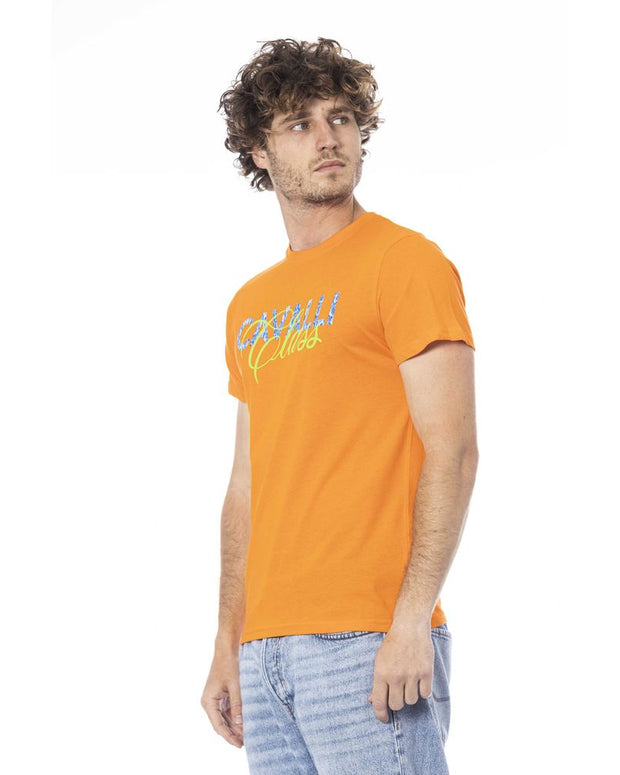 Orange Cotton Men T-Shirt