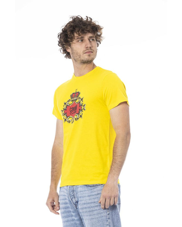 Yellow Cotton Men T-Shirt