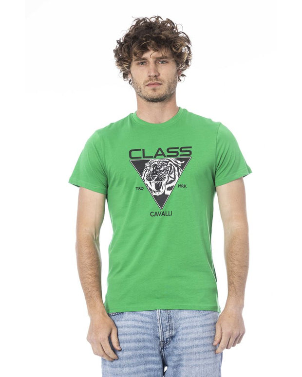 Green Cotton Men T-Shirt
