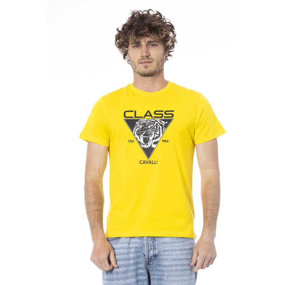 Yellow Cotton Men T-Shirt