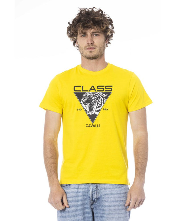 Yellow Cotton Men T-Shirt