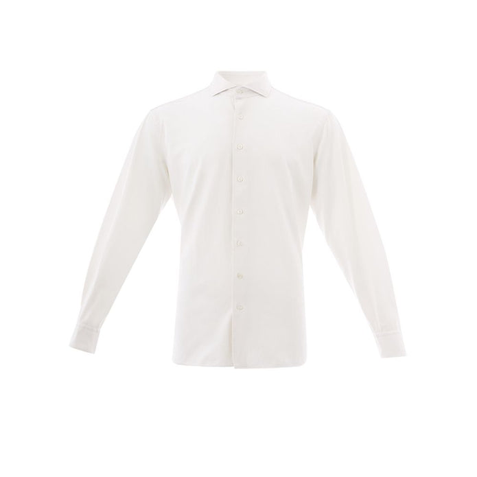 Elegant White Cotton Men's Shirt