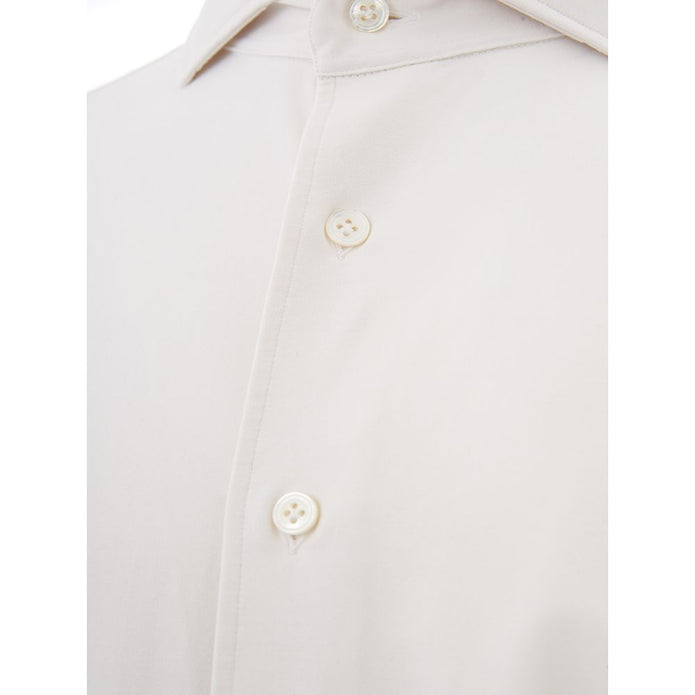 Elegant White Cotton Men's Shirt