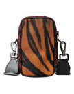 Multicolor Tiger Print Nylon Logo Cross Body Bag