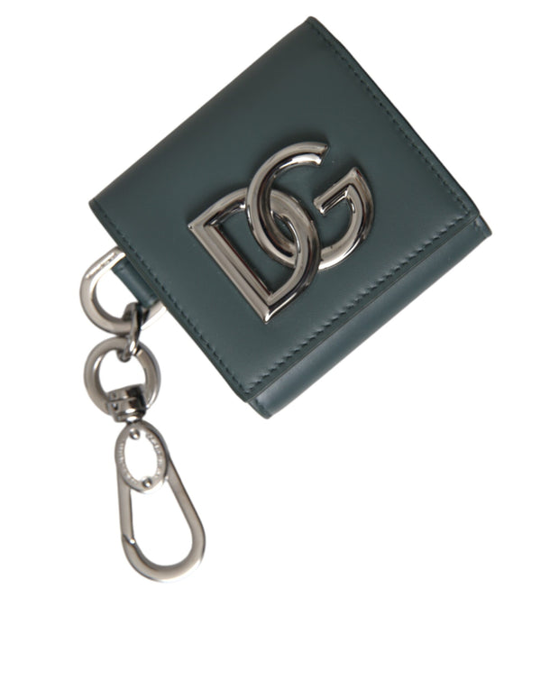 Green Leather DG Logo Keyring Coin Purse Keyring Wallet
