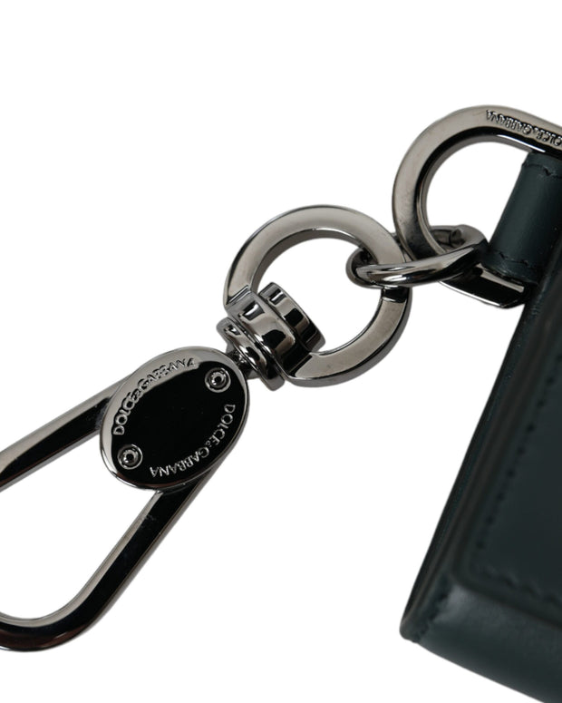 Green Leather DG Logo Keyring Coin Purse Keyring Wallet