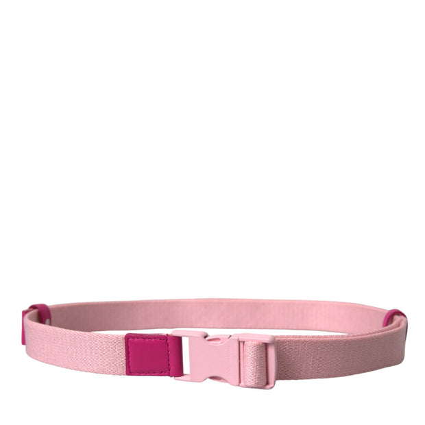 Pink Canvas Stretch Plastic Buckle Women Belt