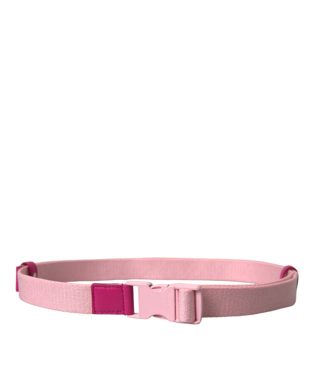 Pink Canvas Stretch Plastic Buckle Women Belt