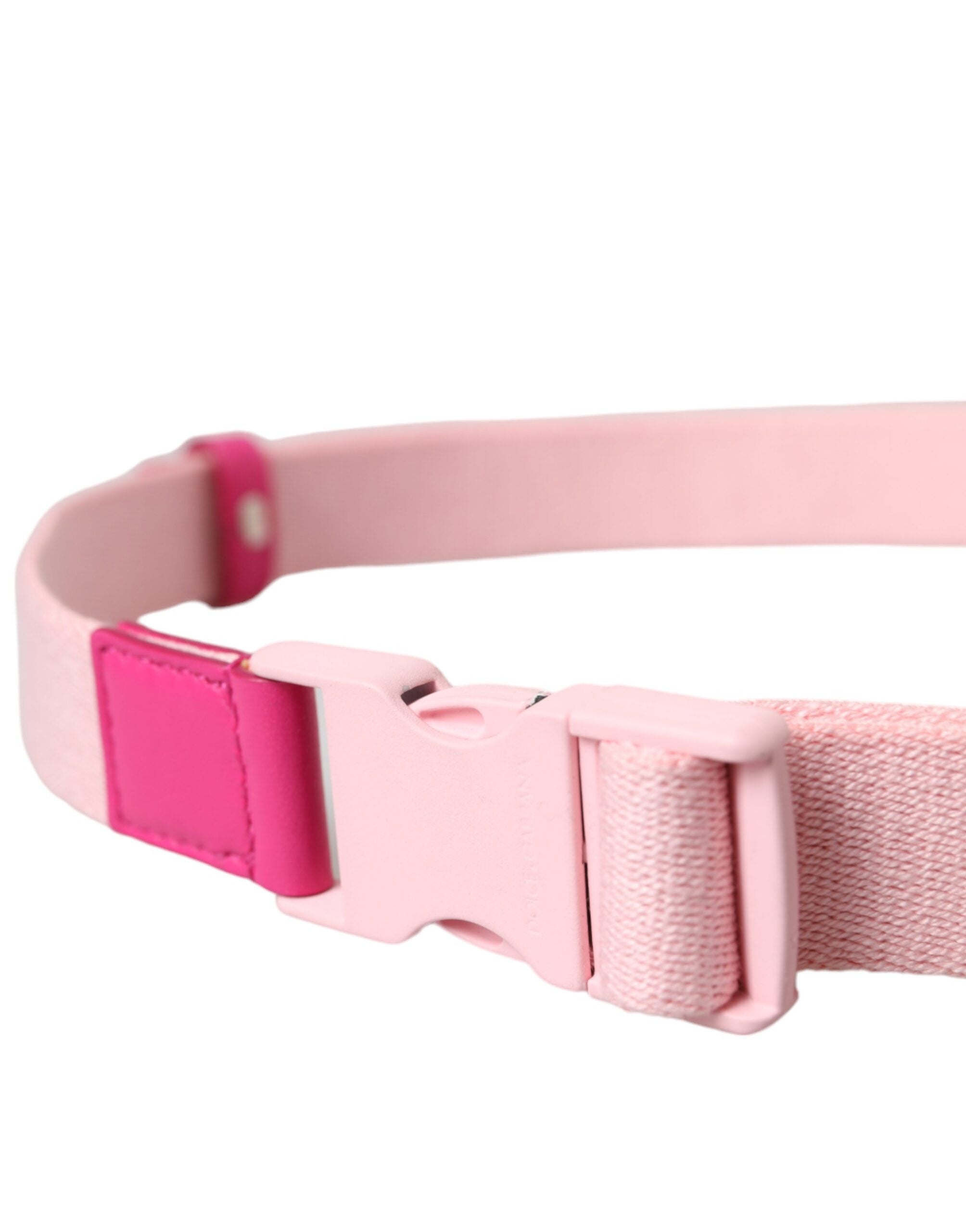 Pink Canvas Stretch Plastic Buckle Women Belt