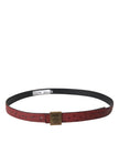 Brown Leather Square Metal Buckle Belt