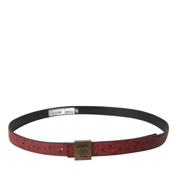 Brown Leather Square Metal Buckle Belt