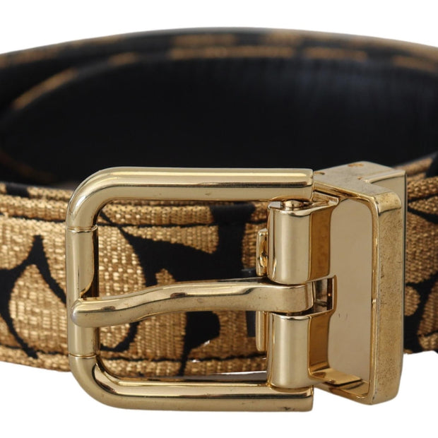 Multicolor Jacquard Leather Logo Buckle Belt