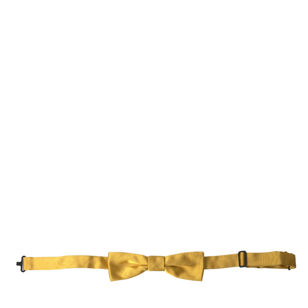 Yellow Silk Adjustable Neck Men Bow Tie