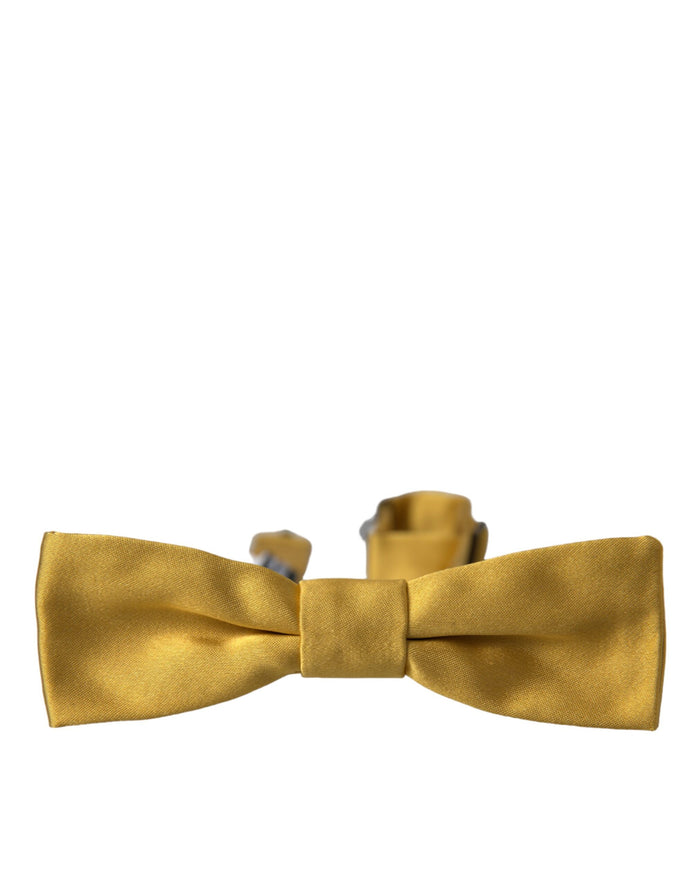 Yellow Silk Adjustable Neck Men Bow Tie