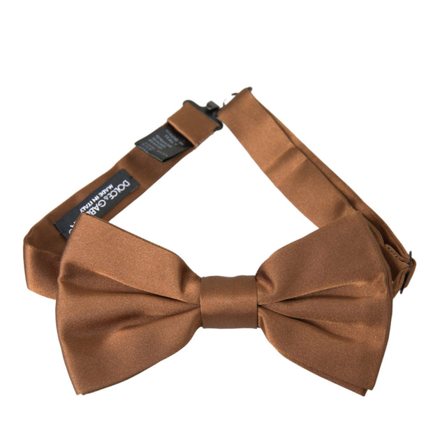 Brown Silk Adjustable Neck Men Bow Tie