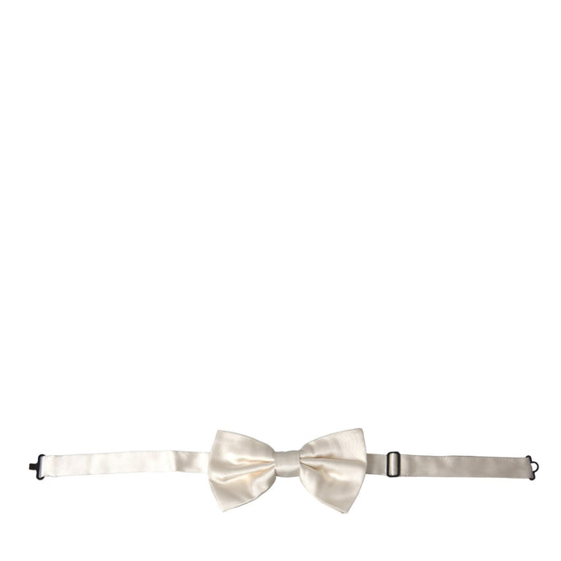 Off White Silk Adjustable Neck Men Bow Tie