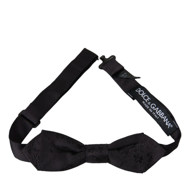 Black Silk Adjustable Neck Men Bow Tie