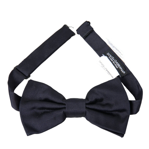 Dark Blue Silk Adjustable Neck Men Bow Tie