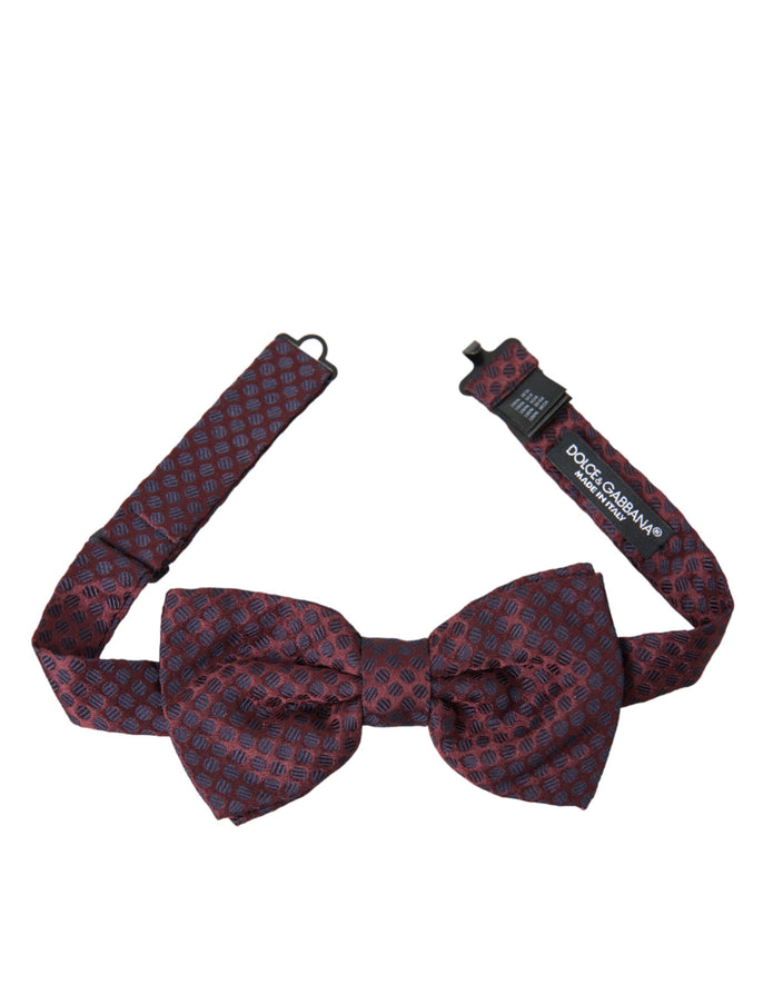 Maroon Polka Dots Silk Adjustable Neck Bow Tie