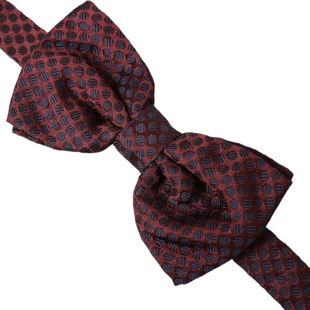 Maroon Polka Dots Silk Adjustable Neck Bow Tie