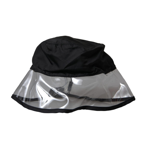 Black Polyester Plastic Bucket Hat Men