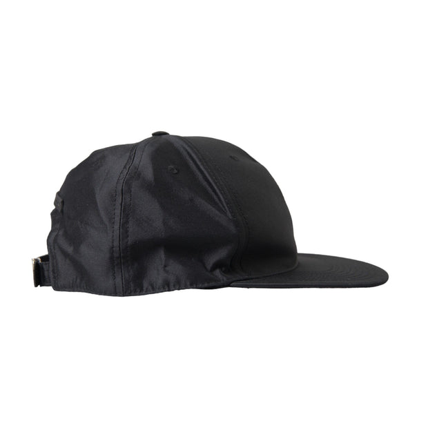 Black Silk Cotton Logo Baseball Hat Men