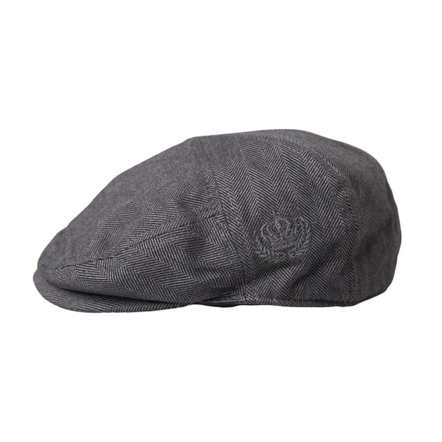 Gray Herringbone Crown Newsboy Hat Men