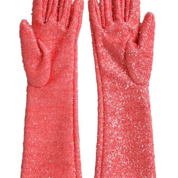 Pink Lurex Fantasia Mid Arm Length Gloves