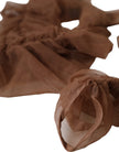 Brown Nylon Finger Less Elbow Long Arms Gloves