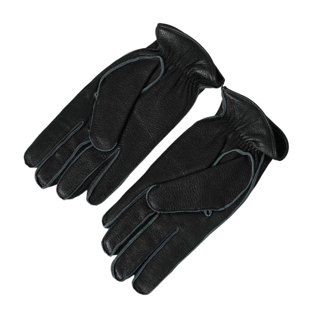 Black Deer Leather Wrist Length Gloves