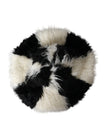 Black White Stripes Mohair Fur Bucket Hat