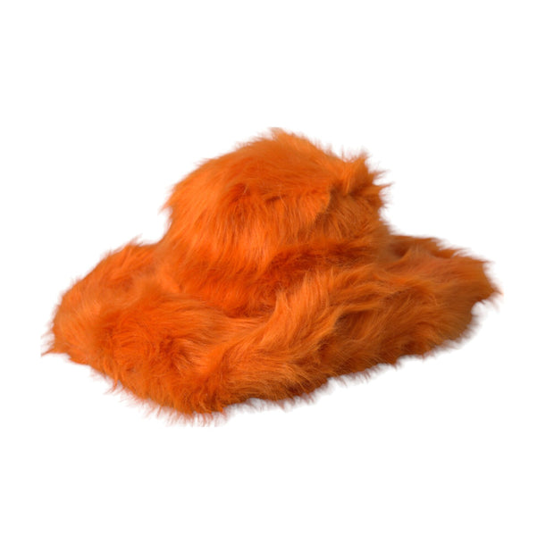 Orange Faux Fur Polyester Fedora Hat