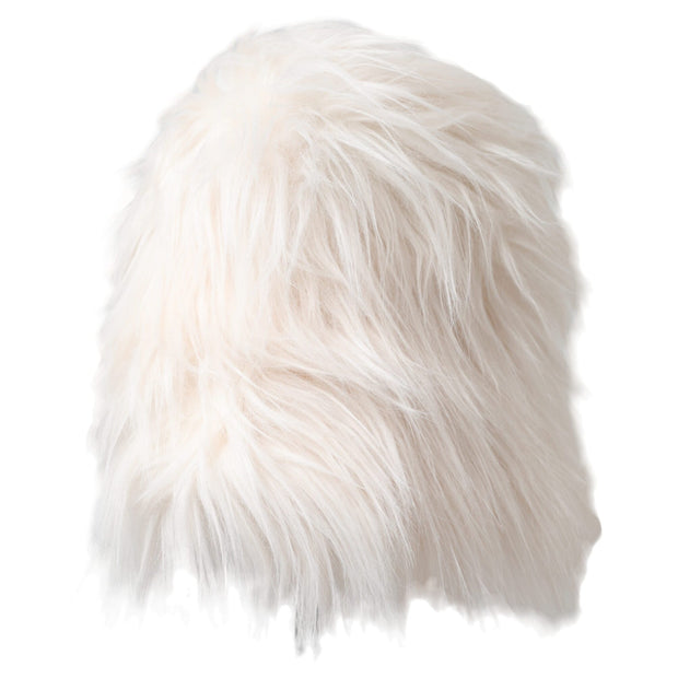 White Acrylic Fur Womens Bucket Hat