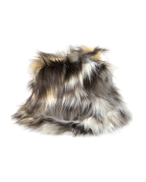 Multicolor Acrylic Fur Women Bucket Hat
