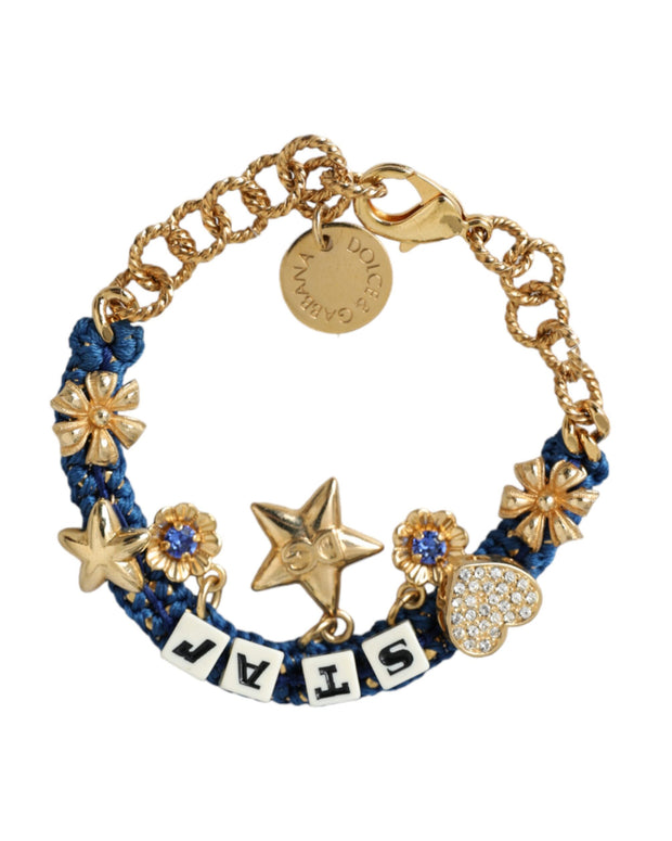 Gold Tone Brass Chain Star Fashion Bracelet