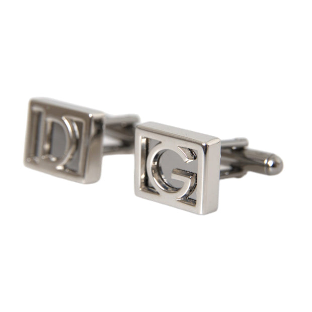 Silver Plated Metal Brass DG Logo Pin Cufflinks