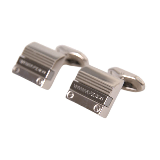 Silver Plated Metal Brass DG Logo Pin Cufflinks