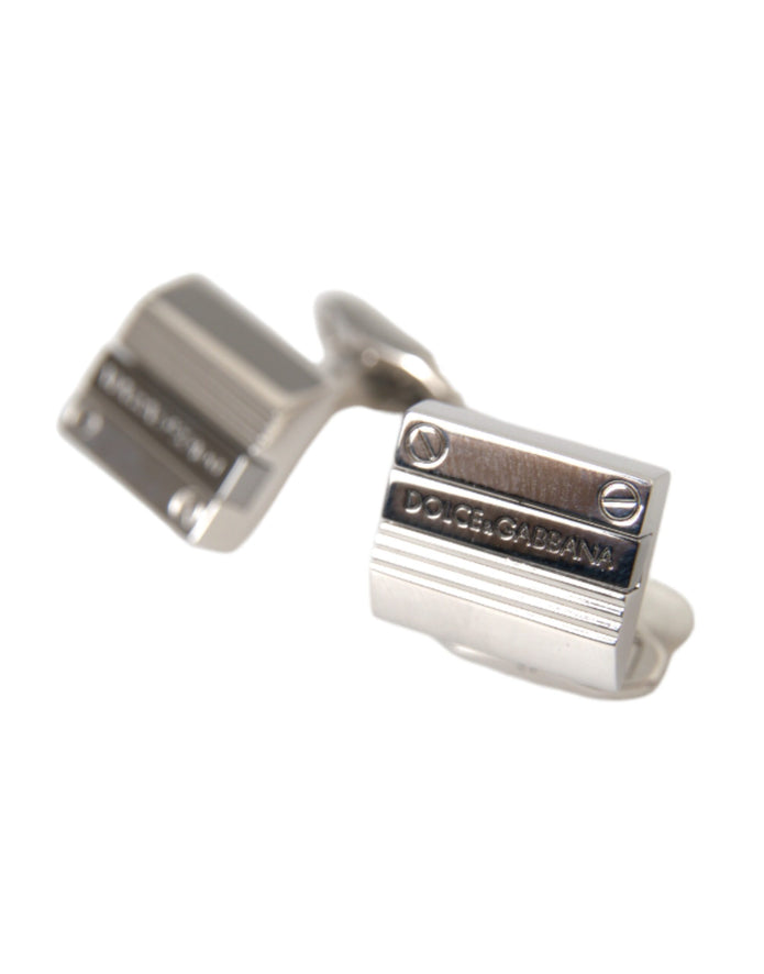 Silver Plated Metal Brass DG Logo Pin Cufflinks