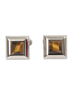 Silver Plated Brass Pin Crystal Cufflinks