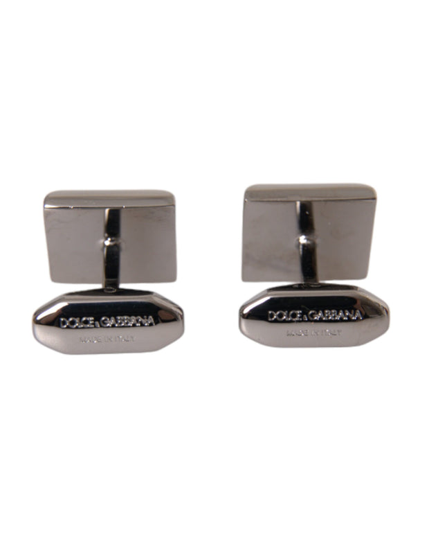 Silver Plated Brass Pin Crystal Cufflinks