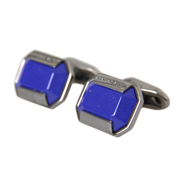 Silver Plated Brass Pin Crystal Cufflinks