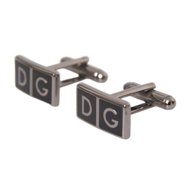 Silver Plated Metal Brass DG Logo Pin Cufflinks