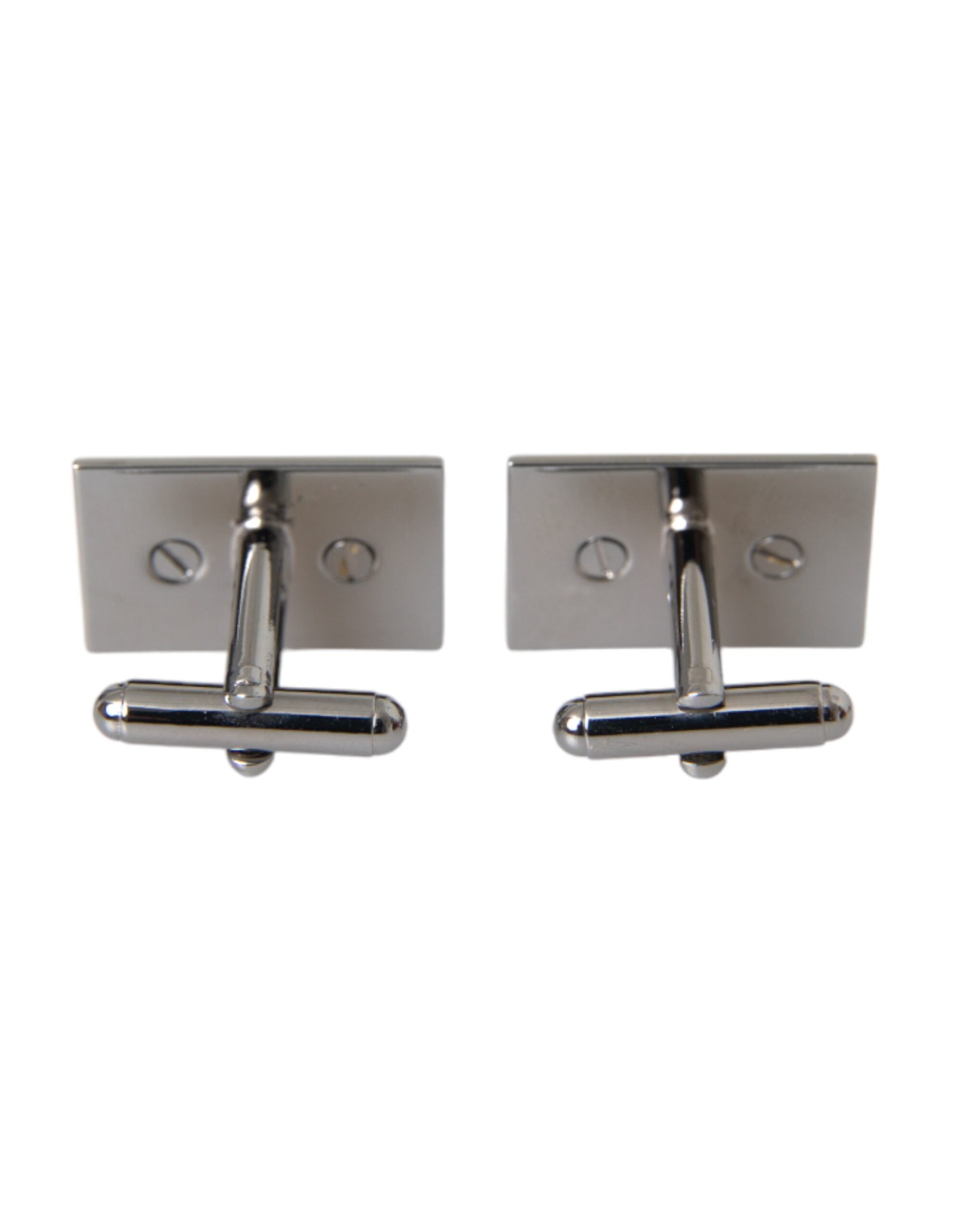 Silver Plated Metal Brass DG Logo Pin Cufflinks