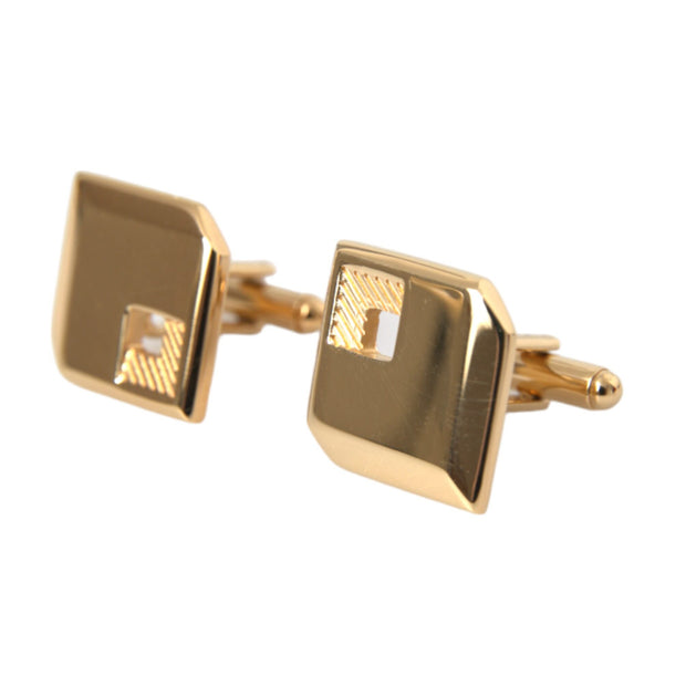 Gold Plated Metal Brass Square Pin Cufflinks