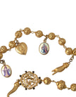 Gold Tone Chain Brass Beaded Statement Sicily Necklace