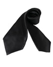 Black Solid Silk Adjustable Tie Men