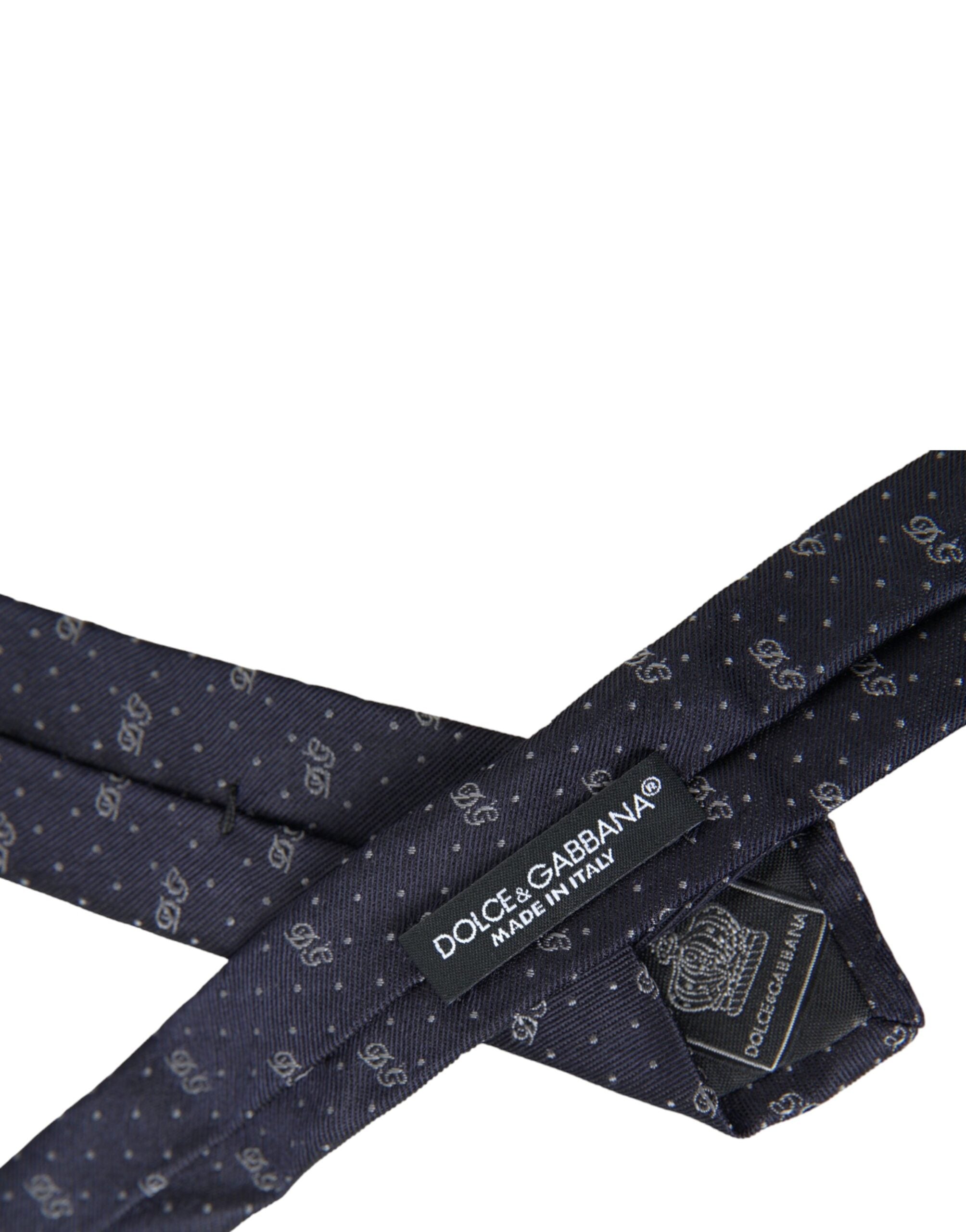 Blue DG Logo 100% Silk Adjustable Tie