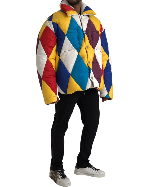 Multicolor Windbreaker Puffer Jacket Men