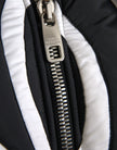 Black White Stripes Hooded Puffer Jacket