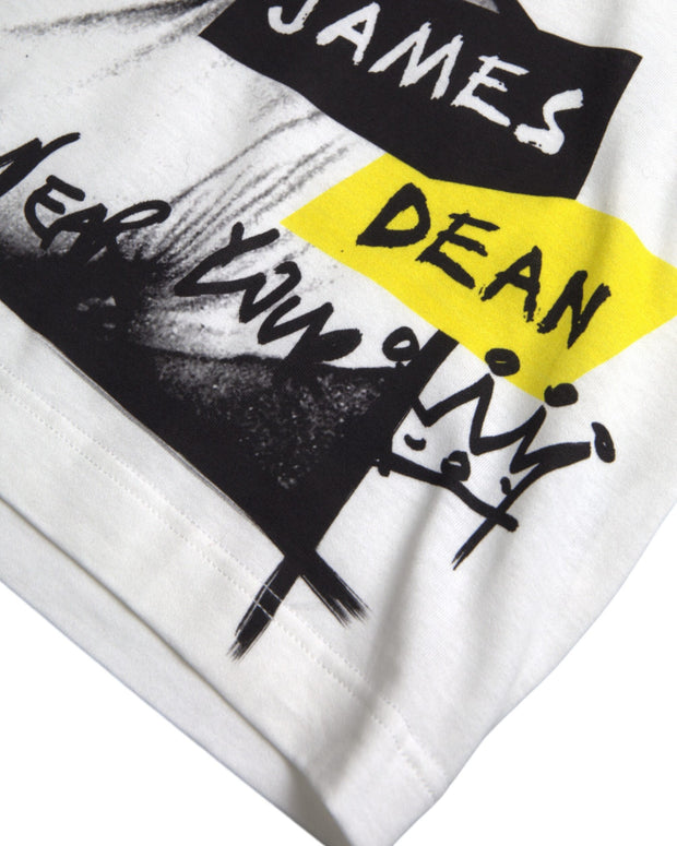 White Graphic Cotton Short Sleeves Men T-shirt